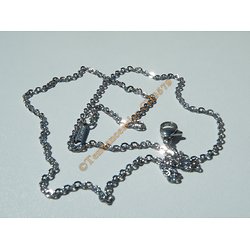 Chaine Collier 45 cm Style Maille Ovale Argenté Pur Acier Inoxydable Chirurgical 1,9 mm