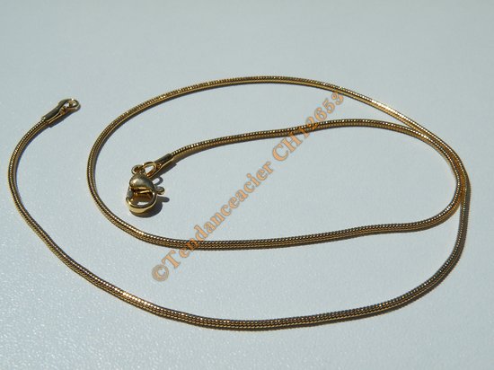 Chaine Collier Ras de Cou Souple 40 cm Style Maille Serpentine Doré Pur Acier Inoxydable Chirurgical 1,2 mm