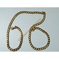 Chaine Collier 51 cm Style Maille Gourmette Doré Plaqué Or Pur Acier Inoxydable Chirurgical 5,3 mm