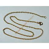 Chaine Collier 45 cm Style Maille Jaseron Doré Plaqué Or Pur Acier Inoxydable  Chirurgical 1,8 mm