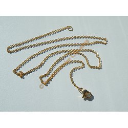 Chaine Collier 50 cm Style Maille Jaseron Doré Plaqué Or Pur Acier Inoxydable Chirurgical 1,5 mm
