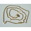 Chaine Collier 59 cm Style Maille Jaseron Doré Plaqué Or Pur Acier Inoxydable Chirurgical 2,2 mm
