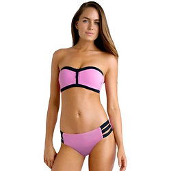 Maillot de bain bandeau souple Rose Bustier Push Up Bikini XL