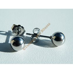 Boucles d'Oreilles Clous Boules Perles 6 mm Pur Acier Inoxydable