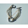Bracelet Femme Plaqué Argent 925 Coeur Love Multi Chaine Toggle 18 cm