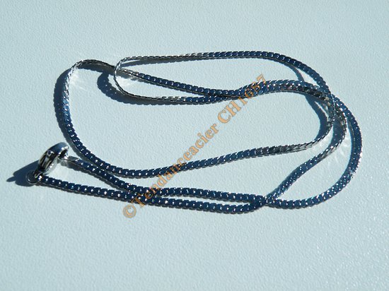 Chaine 45 cm Serpentine Pur Acier Inoxydable Fine Plate 1,5 mm