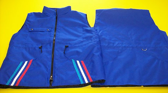 Gilet bandes tricolores poches Filet