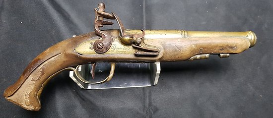 Pistolet de Marine en Bronze signé " Desjardin a Bayonne "