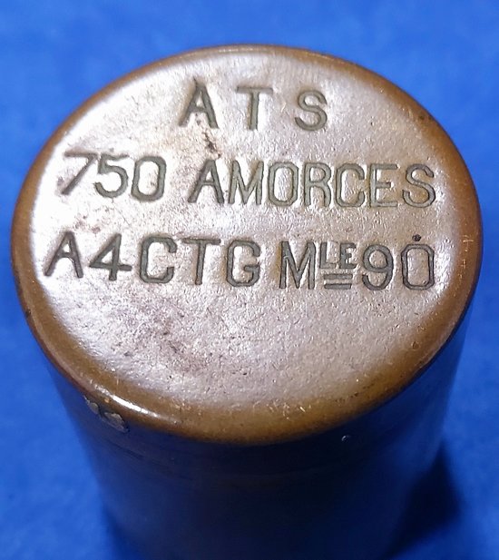 Boite ATS 750 amorces A4GTG Mle 90 pour Lebel Français WW1