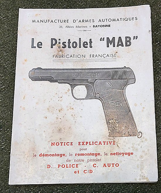 Notice pistolet MAB D / C et CD