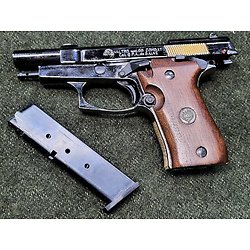 Pistolet a blanc ( 9mm Pak )VALTRO 85 Combat chromé et or 