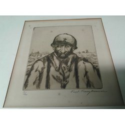ww1 cadre sous verre dessins d un soldat français infanterie