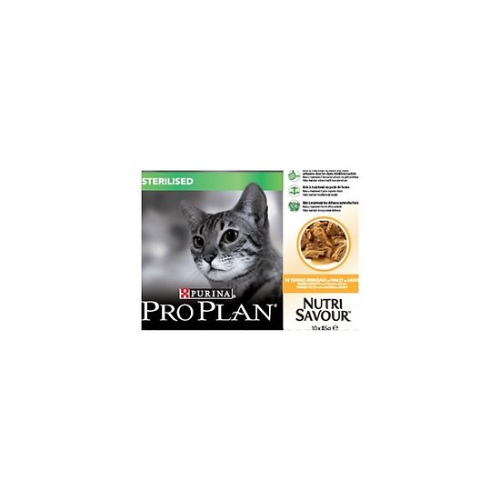Sachets fraicheur pour chat stérilisé nutrisavour  au poulet Pro plan 10x85 g