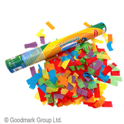 Canon à confettis "Arc-en-ciel", 37.5cm, contenu: confettis multicolores