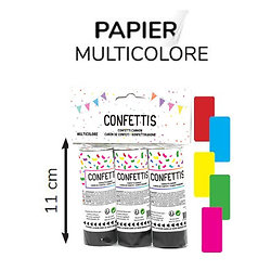 3 canons confettis 11 cm mix MULTICOLOR PAPIER DE SOIE