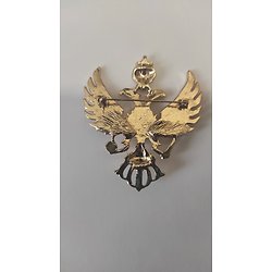 BROCHE AIGLE SOLAIRE BICEPHALE GM RED