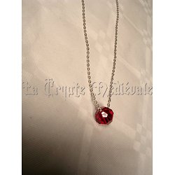 collier sphère cristal Swarovski/Rouge