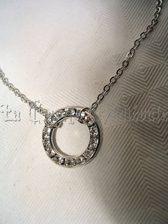Bracelet anneau cristal Swarovski/Blanc