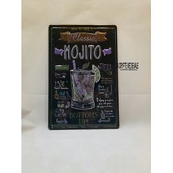 PLAQUE METAL MOJITO RELIEF/DRINK CUBA