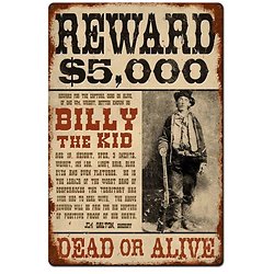 PLAQUE METAL BILLY THE KID/FAR-WEST