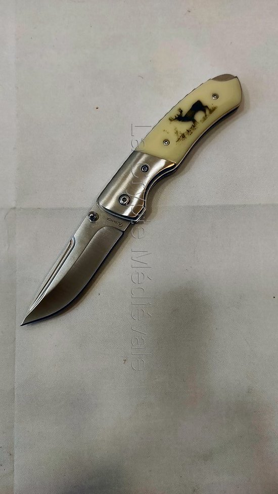 Couteau pliant de luxe décor CERF lame 8 cm