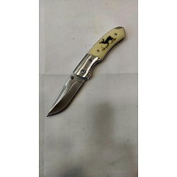 Couteau pliant de luxe décor CERF lame 8 cm