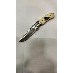 Couteau pliant de luxe décor CHIEN DE CHASSE lame 8 cm 
