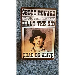 PLAQUE METAL WANTED BILLY THE KID