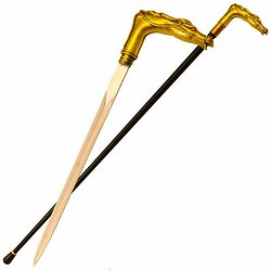 Canne épée Cheval dorée/Jumping