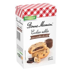 BONNE MAMAN - Cookies Sablés - Coeur Noisettes Chocolat