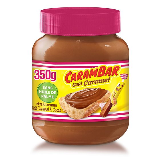 CARAMBAR - Pâte à tartiner - Goût Caramel & Cacao - Disponible à partir du 25/08