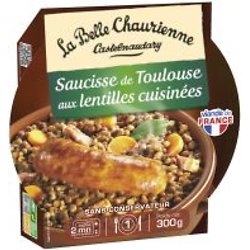 LA BELLE CHAURIENNE - Saucisse de Toulouse aux Lentilles Cuisinées