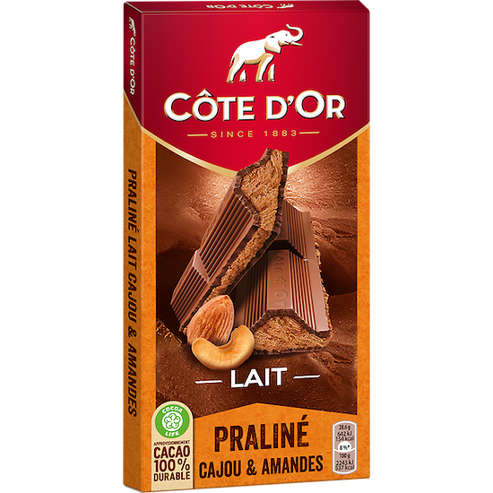 CÔTE D'OR - LAIT - Praliné Cajou & Amandes
