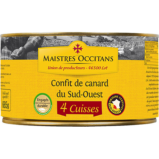 MAISTRES OCCITANS - Confit de Canard du Sud-Ouest 4 Cuisses