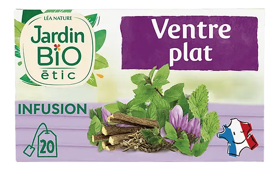 JARDIN BIO - Infusion Ventre Plat - Menthe, Anis Vert, Mauve et Réglisse