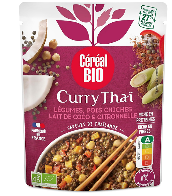 CÉRÉAL BIO - Curry Thaï - Légumes, Pois Chiches, Lait de Coco & Citronelle