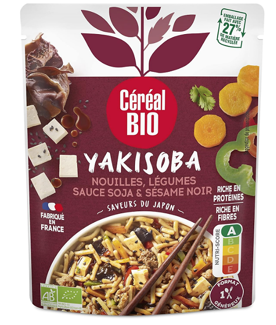 CÉRÉAL BIO - Yakisoba - Nouilles, Légumes, Sauce Soja & Sésame Noir