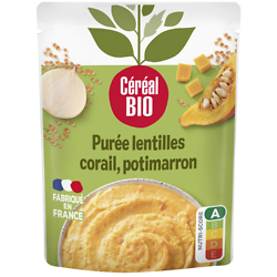 CÉRÉAL BIO - Purée Lentilles Corail, Potimarron