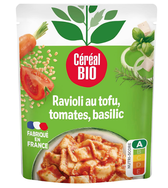 CÉRÉAL BIO - Ravioli au Tofu, Tomates, Basilic