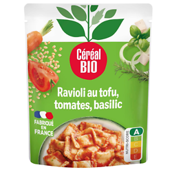 CÉRÉAL BIO - Ravioli au Tofu, Tomates, Basilic