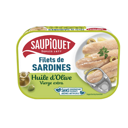 SAUPIQUET - Filets de SARDINES - Huile d'Olive Vierge Extra