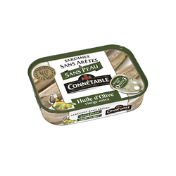 CONNÉTABLE - Sardines Sans Arêtes et Sans Peau - Huile d'Olive Vierge Extra
