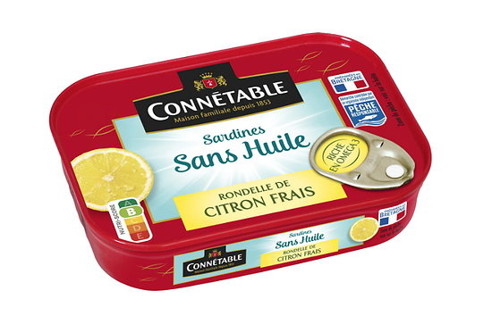 CONNÉTABLE - Sardines Sans Huile - Rondelle de Citron Frais