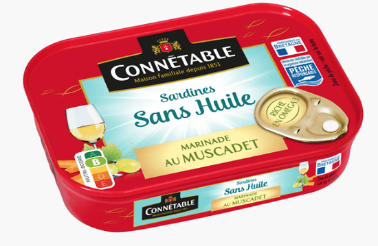 CONNÉTABLE - Sardines Sans Huile - Marinade au Muscadet