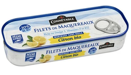 CONNÉTABLE - Filets de Maquereaux - Marinade Sans Huile - Citron Bio