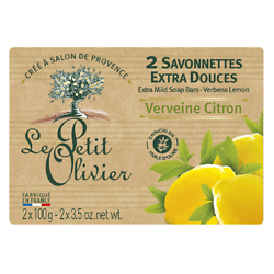LE PETIT OLIVIER - Deux Savonnettes Extra Douces Verveine Citron