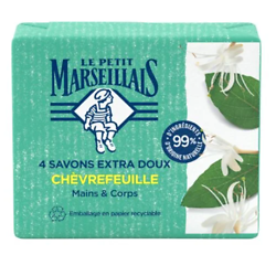 LE PETIT MARSEILLAIS - 4 Savons Extra Doux Chèvrefeuille