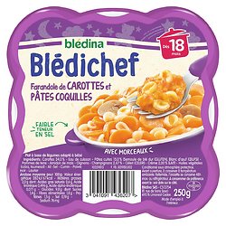 BLEDINA - Blédichef Farandole De Carottes Et Pâtes Coquilles