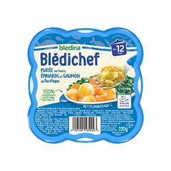 BLEDINA - Blédichef Purée, Epinards Et Saumon