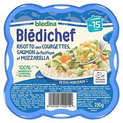 BLEDINA - Blédichef Risotto Aux Courgettes, Saumon Du Pacifique Et Mozzarella